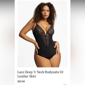 Popilush Lace Deep-V Neck Bodysuits